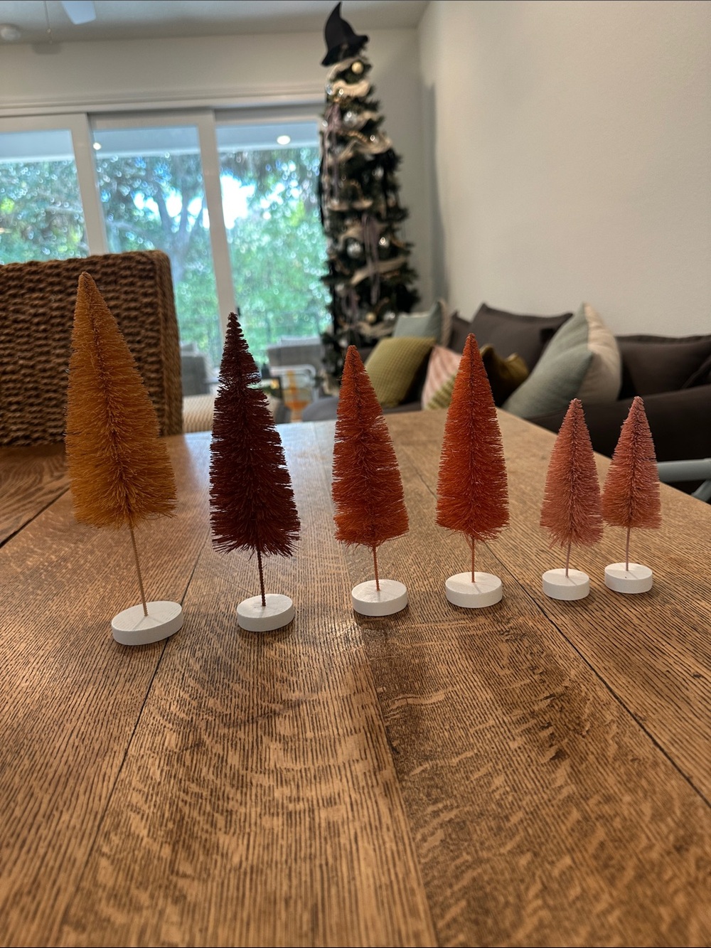 Target Rust and Burnt Orange Mini Bottle Brush Tree Set - Home Holiday